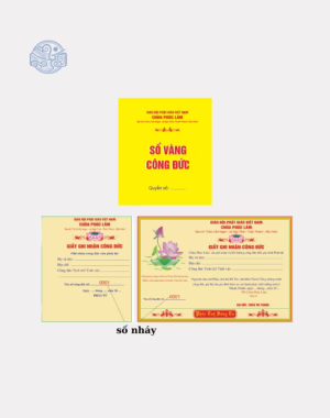 Sổ ghi phiếu công đức 50 tờ có rãnh xé