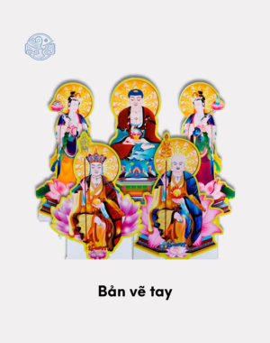 Bộ 5 Tranh Cúng Âm Chí Đà Liên Tạng 60cm Nhựa Xốp